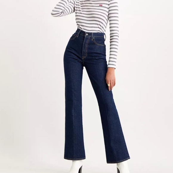 Levi's Denim - LEVI’S Premium Ribcage Boot Jeans in Medium Blue Wash Size 23